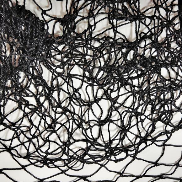 Military Surplus Black Fish Net, 1.25 lbs, Two Uneven Pieces Approx 4' x 2' Each - Picture 3 of 3